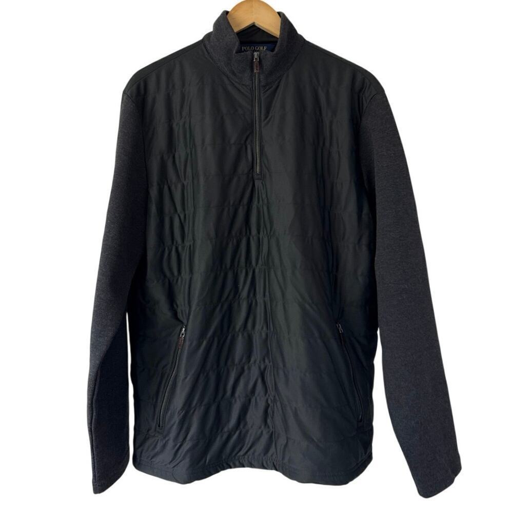 Polo Golf Ralph Lauren Men’s Large Hybrid Quilted 1/4 Zip Jacket Black